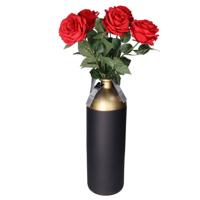 Kunstbloem Roos Dijon - 5x - 64 cm - rood - zijde - kunstbloemen