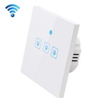WS-EU-03 EWeLink APP & aanraakbediening 2A 3 bendes 3 manieren gehard glaspaneel Smart wandschakelaar AC 90-250 v EU Plug