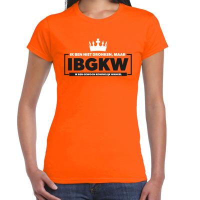 Koningsdag verkleed t-shirt - ik ben niet dronken maar - oranje - dames