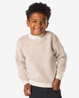 051 Kindertrui Rib Strepen Bruin (bruin)