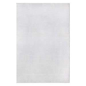 Karpet24 Stilo modern pluizig laagpolig tapijt, antislip onderkant, heerlijk zacht, 3d look, Gebroken wit-80 x 300 cm