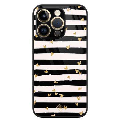 iPhone 14 Pro glazen hardcase - Hart streepjes