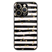 iPhone 14 Pro glazen hardcase - Hart streepjes
