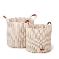 Korbo mand L wit, set van 2
