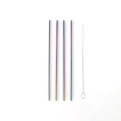 POINT-VIRGULE - Bar - Rietjes Set/4 RVS Regenboog