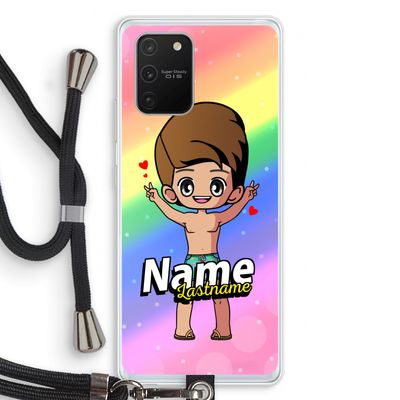Chibi Maker man: Samsung Galaxy S10 Lite Transparant Hoesje met koord