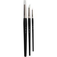 Creativ Company Artist line, afm 2+6+10, l: 19-25 cm, b: 6+10+15 mm, plat,rond, 3 stuk/ 1 doos