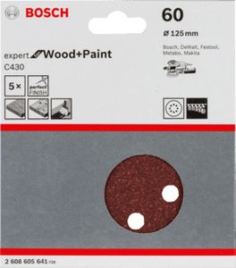 Bosch Accessoires 5x Excenter Ø125mm C430 Expert for Wood+Paint 8/60 - 2608605641