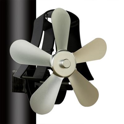 YL-106 5-Blade hoge temperatuur aluminium warmte aangedreven open haard kachel fan (zilver)