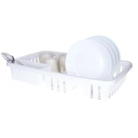 Afwas afdruiprek - wit - kunststof - 30 x 46 x 8 cm - afwassen en drogen