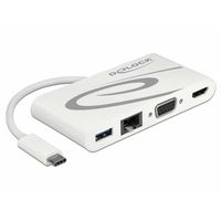 DeLOCK 87731 laptop dock & poortreplicator USB 3.2 Gen 1 (3.1 Gen 1) Type-C Grijs, Wit - thumbnail