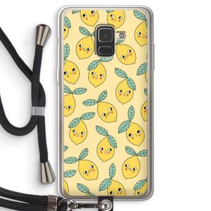 Citroenen: Samsung Galaxy A8 (2018) Transparant Hoesje met koord