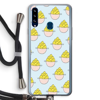 Citroenen: Samsung Galaxy A20s Transparant Hoesje met koord