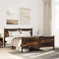 Bedframe zonder matras metaal gerookt eikenkleurig 150x200 cm