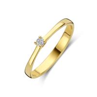 Stijlvolle 14K Geelgouden Ring met Zirkonia - 2.5 mm Breed