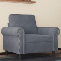 Fauteuil 60 cm fluweel donkergrijs