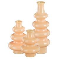 Bloemenvaas Sira - 3x - glas - beige - 3 maten - vaas - sierlijk model