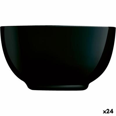 Kom Luminarc Diwali Noir Zwart Glas 14,5 cm (24 Stuks)