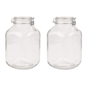 2x Weckpotten/inmaakpotten 4250 ml/4,2 liter met beugelsluiting