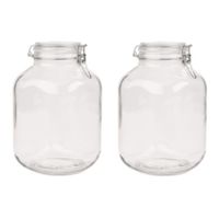 2x Weckpotten/inmaakpotten 4250 ml/4,2 liter met beugelsluiting