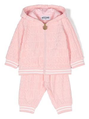 Moschino Kids survêtement à logo embossé - Rose