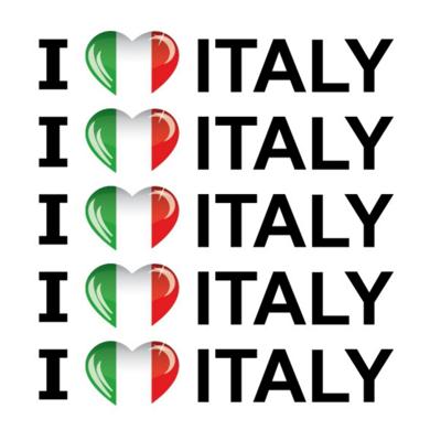 Sticker - 10x - I love Italy - 19 x 4 cm - Italie - landenthema