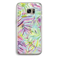 Tropical Palms Blue: Samsung Galaxy S7 Edge Transparant Hoesje