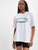 Couture Club Varsity Print Oversized T-Shirt Dames Wit - Maat M - Kleur: Wit | Soccerfanshop