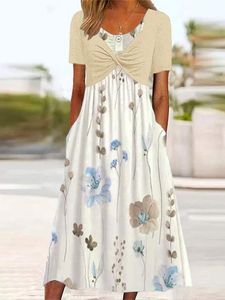 Casual Floral Short Sleeve Two-Piece Set