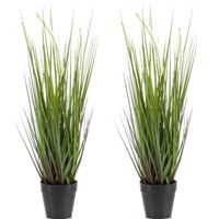 Set van 2x stuks kunstplanten groen gras sprieten 53 cm. - Kunstplanten - thumbnail