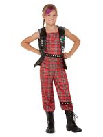 Punk Rocker Kostuum Meisje Tartan