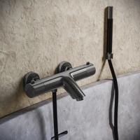 Badkraan SaniClear Iron Stripes | Opbouw | Mengkraan | Incl. Handdouche set | 2-weg | Verouderd ijzer - gunmetal