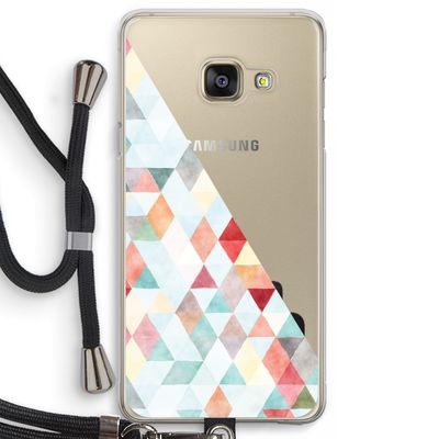 Gekleurde driehoekjes pastel: Samsung Galaxy A3 (2016) Transparant Hoesje met koord