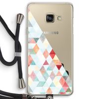 Gekleurde driehoekjes pastel: Samsung Galaxy A3 (2016) Transparant Hoesje met koord