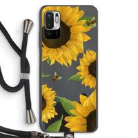 Sunflower and bees: Xiaomi Redmi Note 10 5G Transparant Hoesje met koord