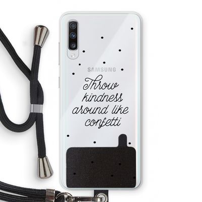 Confetti: Samsung Galaxy A70 Transparant Hoesje met koord