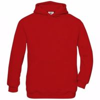 Rode katoenmix sweater met capuchon voor meisjes   -