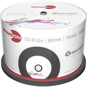 Primeon 2761107 CD-R 80 disc 700 MB 50 stuk(s) Spindel Vinyl, Bedrukbaar