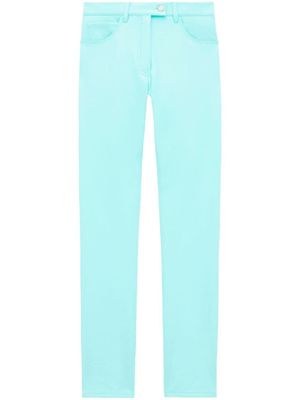 Courrèges pantalon en vinyle à coupe droite - Bleu