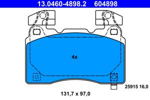 Remblokkenset, schijfrem ATE, u.a. für Chevrolet, Opel, Vauxhall