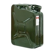 Jerrycan benzine groen metaal 20ltr met UN-keuring - thumbnail