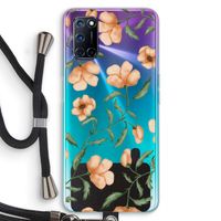 Peachy flowers: Oppo A92 Transparant Hoesje met koord