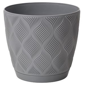 Form Plastic Plantenpot/bloempot New Age - kunststof - platina grijs - D17 x H15 cm