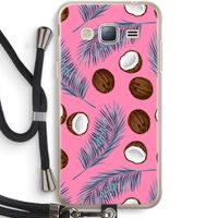 Kokosnoot roze: Samsung Galaxy J3 (2016) Transparant Hoesje met koord