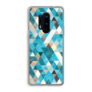 Gekleurde driehoekjes blauw: OnePlus 8 Pro Transparant Hoesje