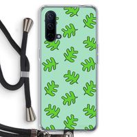 Groene blaadjes: OnePlus Nord CE 5G Transparant Hoesje met koord