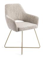 Jesper Home Eetkamerstoel 'Yanai' Cross Gold, kleur Caramel Grid