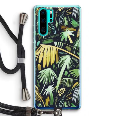 Tropical Palms Dark: Huawei P30 Pro Transparant Hoesje met koord