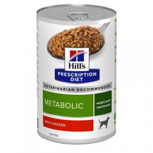 Hill&apos;s Prescription Diet Metabolic Weight Management nat hondenvoer met kip blik 4 trays (48 x 370 g)