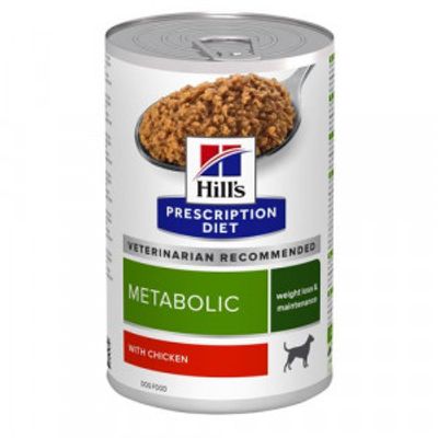 Hill&apos;s Prescription Diet Metabolic Weight Management nat hondenvoer met kipsmaak blik 1 tray (12 x 370 g)